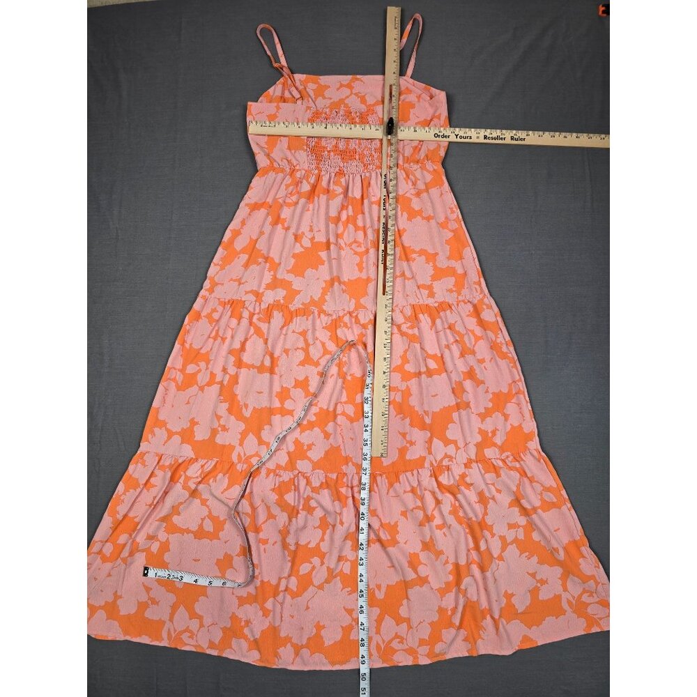 Social Standard By Sanctuary Womens Pink & Orange Floral Midi Dress M - Picture 3 of 5